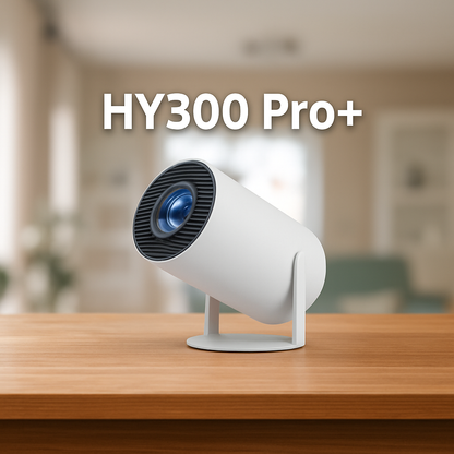 HY300Pro+ 高清家庭投影機 170流明 720P解像度 支援藍牙 Wi-Fi 手動對焦 支援1080P及4k解碼 投影機家用 (連支架)